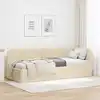 Image de Cadre De Lit D'angle Crème 80 X 200 Cm Tissu Vidaxl