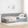 Image de Cadre De Lit D'angle Gris Clair 90 X 190 Cm Tissu Vidaxl