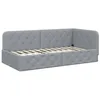 Image de Cadre de lit dangle en tissu - vidaXL - Gris clair - 90x190 cm - Design en L - Gain de place - Polyvalent canapé-lit