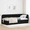 Image de Cadre De Lit D'angle Noir 90 X 190 Cm Tissu Vidaxl
