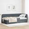 Image de Cadre De Lit D'angle Gris Foncé 90 X 190 Cm Velours Vidaxl