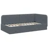 Image de Cadre de lit dangle en velours - vidaXL - Gris foncé - 194x94x72 cm - Lit simple 90x190 cm - Design en L