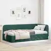 Image de Cadre De Lit D'angle Vert Foncé 90 X 190 Cm Velours Vidaxl