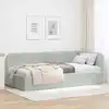 Image de Cadre De Lit D'angle Gris Clair 100 X 200 Cm Velours Vidaxl