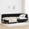 Image de Cadre De Lit D'angle Noir 90 X 190 Cm Tissu Vidaxl