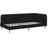 Image de Cadre de lit dangle en tissu - vidaXL - 90x190 cm - Noir - Design en L - Polyvalent canapé-lit - Tissu robuste