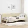 Image de Cadre De Lit D'angle Crème 90 X 190 Cm Tissu Vidaxl