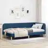 Image de Cadre De Lit D'angle Bleu 90 X 190 Cm Tissu Vidaxl
