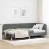 Image de Cadre De Lit D'angle Gris Foncé 90 X 200 Cm Tissu Vidaxl