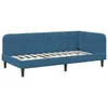 Image de Cadre de lit dangle en velours - vidaXL - Bleu - 100x200 cm - Design en L - Polyvalent canapé-lit - Cadre à lattes