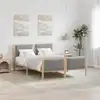 Image de Cadre De Lit Avec Tête De Lit Gris Clair 150 X 200 Cm Tissu Vidaxl