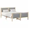 Image de Vidaxl cadre de lit avec tête de lit gris clair 150 x 200 cm tissu
