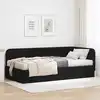 Image de Cadre De Lit D'angle Noir 90 X 190 Cm Tissu Vidaxl