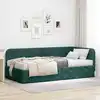 Image de Cadre De Lit D'angle Vert Foncé 90 X 190 Cm Tissu Vidaxl