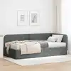 Image de Cadre De Lit D'angle Gris Foncé 100 X 200 Cm Tissu Vidaxl