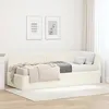 Image de Cadre de lit dangle - vidaXL - Design en L - Velours - Crème - 204x84x72 cm - Lit étroit 80x200 cm