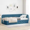 Image de Cadre de lit dangle avec matelas - vidaXL - Bleu - Velours - 204x84x72 cm - 90x200 cm - Design en L - Polyvalent