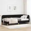Image de Cadre De Lit D'angle Noir 100 X 200 Cm Tissu Vidaxl