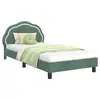 Image de Vidaxl cadre de lit pour enfants avec tête de lit vert mer 90 x 200 cm