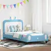 Image de Cadre De Lit Pour Enfants Avec Tête De Lit Bleu 90 X 200 Cm Pu Vidaxl