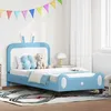 Image de vidaXL Cadre de lit pour enfants avec tête de lit Bleu 90 x 200 cm PU 42011097