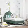Image de Cadre De Lit Pour Tout-petit Avec Tête De Lit Vert Mer Velours Vidaxl