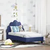 Image de Cadre de lit pour tout-petit - vidaXL - Vert Mer - Velours - 148x80x79 cm - Poids maximal 140 kg - Cadre à lattes