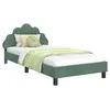 Image de Vidaxl cadre de lit pour enfants avec tête de lit vert mer 90 x 190 cm