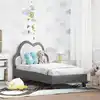 Image de Cadre De Lit Pour Tout-petit Avec Tête De Lit Gris Clair Pu Vidaxl