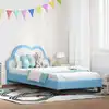 Image de Cadre De Lit Pour Enfants Avec Tête De Lit Bleu 90 X 190 Cm Pu Vidaxl