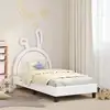 Image de Cadre De Lit Pour Enfants Avec Tête De Lit Blanc 80 X 160 Cm Pu Vidaxl