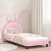 Image de Cadre De Lit Pour Enfants Avec Tête De Lit Rose 90 X 200 Cm Pu Vidaxl