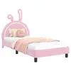 Image de Vidaxl cadre de lit pour enfants avec tête de lit rose 90 x 200 cm pu