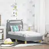 Image de Cadre De Lit Pour Tout-petit Avec Tête De Lit Gris Clair Tissu Vidaxl