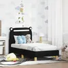 Image de Cadre de lit pour tout-petit - vidaXL - Noir - 70x140 cm - Bois dingénierie - Tissu - Poches de rangement