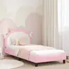 Image de Cadre De Lit Pour Enfants Avec Tête De Lit Rose 90 X 190 Cm Pu Vidaxl