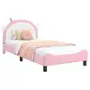 Image de Vidaxl cadre de lit pour enfants avec tête de lit rose 90 x 190 cm pu