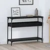 Image de VIDAXL Table console industrielle chêne noir 100 x 29 x 75 cm