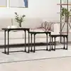 Image de Table Basse Gigogne 3 Pcs Chêne Noir Bois D'ingénierie Vidaxl