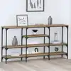 Image de Table Console Avec Étagère Chêne Artisanal 160 X 29 X 80 Cm Vidaxl