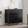 Image de Buffet Avec Tiroir Chêne Noir 79,5 X 35,5 X 74,5 Cm Vidaxl
