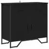 Image de Vidaxl buffet avec tiroir chêne noir 79,5 x 35,5 x 74,5 cm
