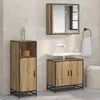 Image de vidaXL Meuble sous-vasque industriel marron en bois dingénierie et acier   rangement fermé