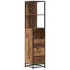 Image de Armoire de salle de bain industrielle - vidaXL - Bois ancien - 35x37.5x166 cm - 3 tiroirs - 3 étagères