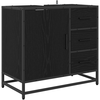 Image de Vidaxl cabinet de salle de bain avec tiroir chêne noir 65 x 33 x 60 cm