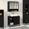 Image de Cabinet De Salle De Bain Avec Porte Chêne Noir 65 X 33 X 60 Cm Vidaxl