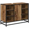 Image de Meuble de lavabo en bois ancien - vidaXL - 80x33x60 cm - Bois dingénierie - Avec étagère - Avec porte - Montage au sol