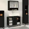 Image de Cabinet De Salle De Bain Avec Porte Chêne Noir 80 X 33 X 60 Cm Vidaxl