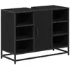 Image de Vidaxl cabinet de salle de bain avec porte chêne noir 80 x 33 x 60 cm