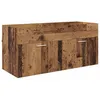 Image de Armoire de lavabo en bois dingénierie - vidaXL - Bois ancien - 100x385x46 cm - Grand espace de stockage